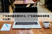 广东麻将最高番叫什么（广东麻将最高倍数是什么牌）